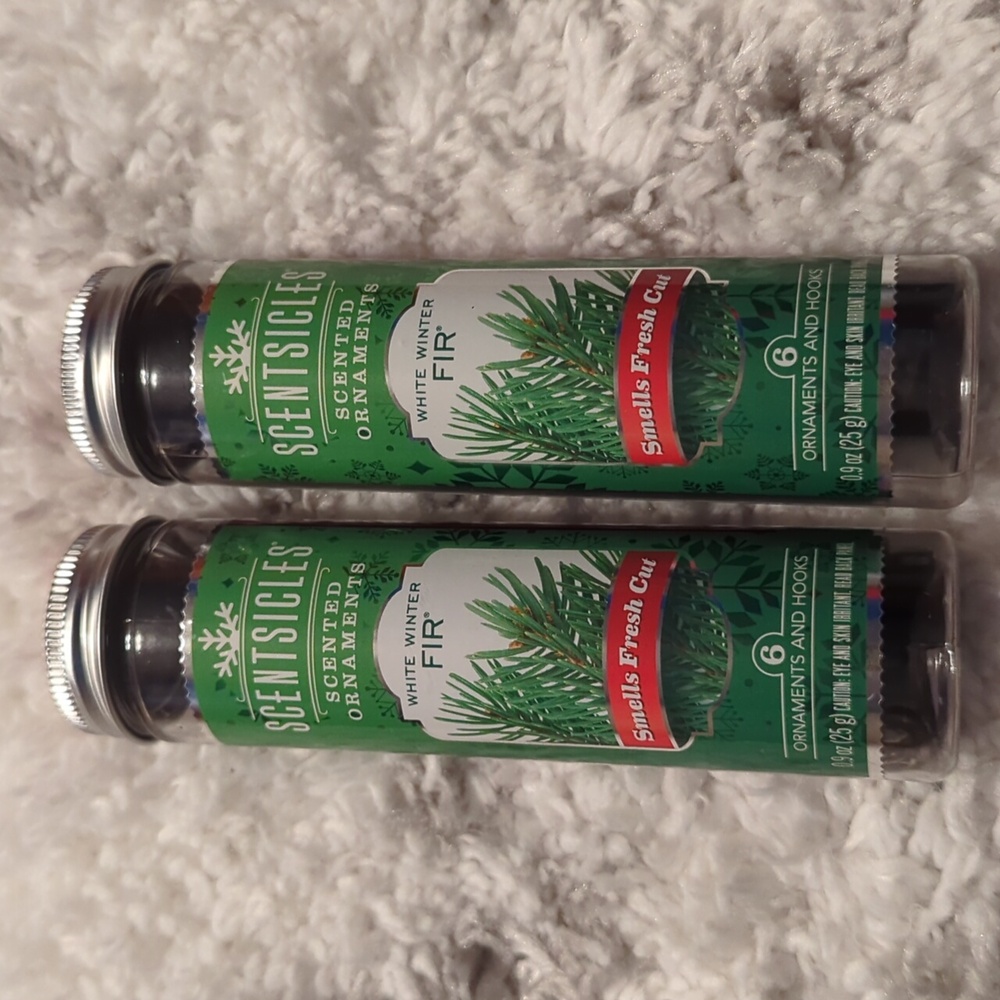 Scentsicles, White Winter Fir, Scented Ornaments, 12 Ornaments & Hooks, New